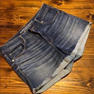 American Eagle dark wash midi short